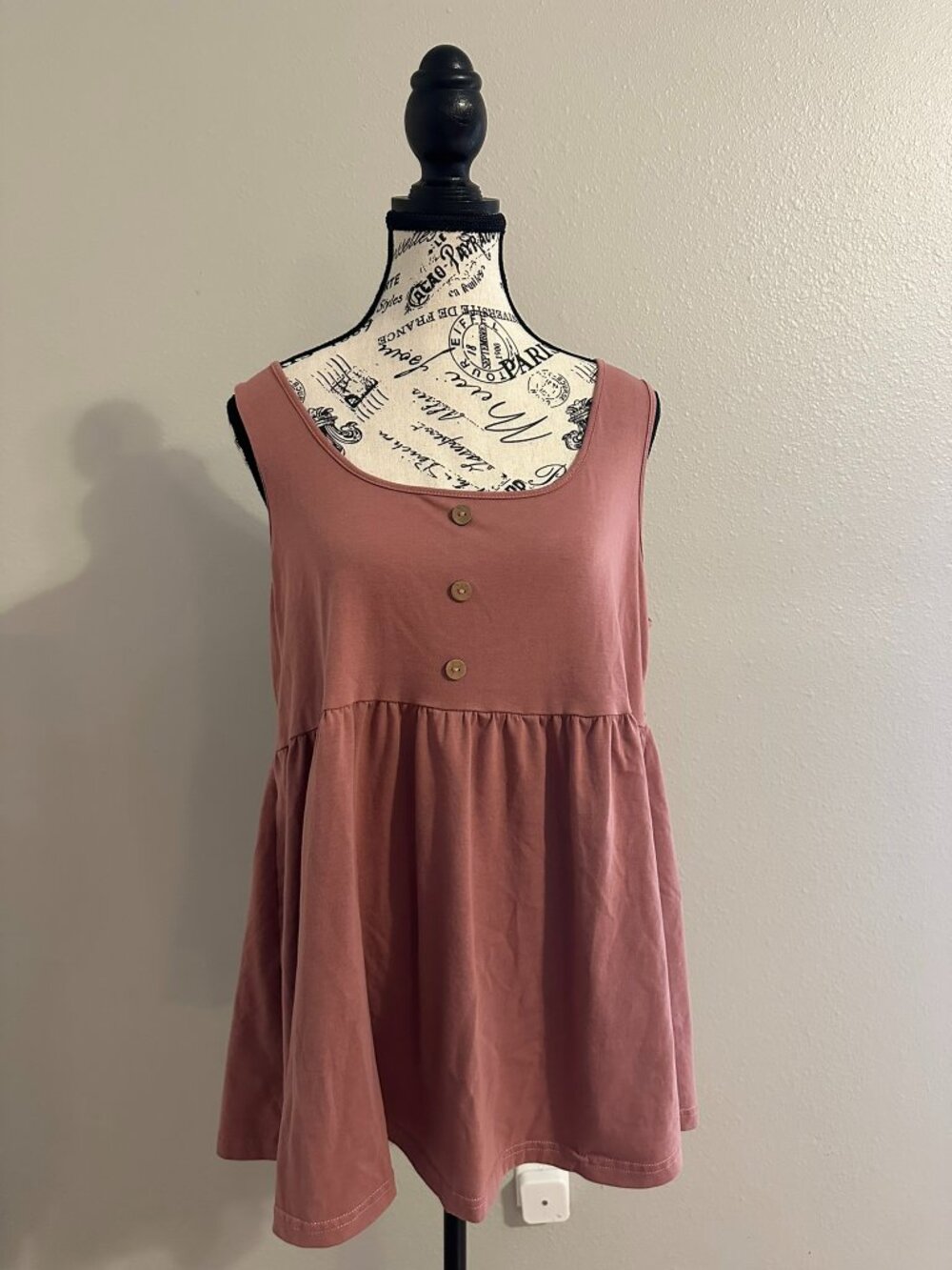 MakeMeChic Maternity Tank Top Women’s XL Pink Button Babydoll NWOT